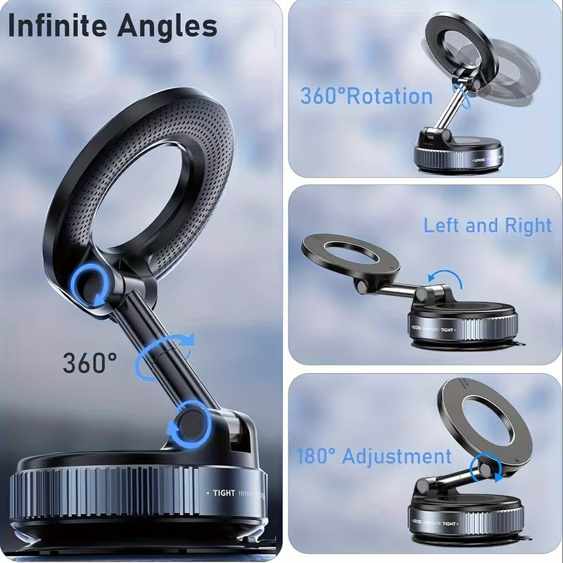 360 ° Adjustable Magnetic Mobile Phone Holder, Suitable for Car/gym/mirror/smooth Surface/bathroom Mirror, Portable Folding Car Phone Holder, Compatible with All Smart Phones And Models, Foldable Design, Used By Drivers, Includes A Bulldog Stand