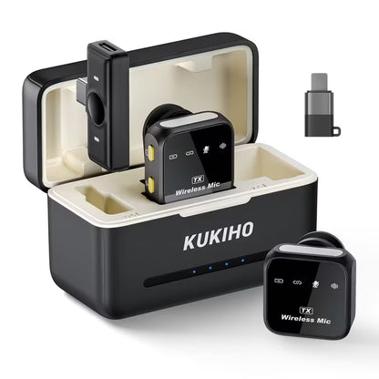 Wireless Microphone With Noise Cancellation Compatible With Many Devices, With Charging Case, Battery Life Of 80 Hours, Suitable For Youtube'S 164 Foot Range Plug, Video Recording, Vlog, Real Time Streaming Media, Content Creator Microphone