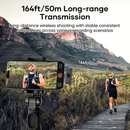 Wireless Microphone With Noise Cancellation Compatible With Many Devices, With Charging Case, Battery Life Of 80 Hours, Suitable For Youtube'S 164 Foot Range Plug, Video Recording, Vlog, Real Time Streaming Media, Content Creator Microphone