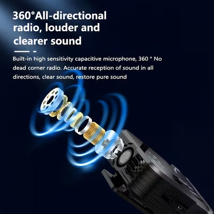 Professional Microphone with Intelligent Noise Cancellation, 360° Omnidirectional Condenser, 2-in-1 Lapel Mic with Wind Muff for Content Creation, Live Streaming, Interview, Recording, Vlogging - USB-C/IOS, 2.4G/5G Connection