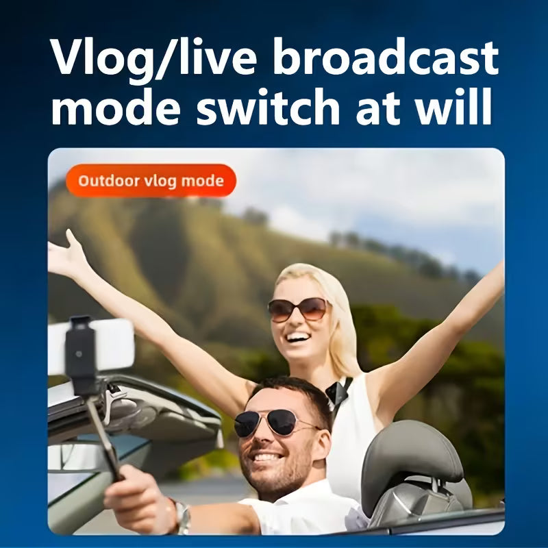 Professional Microphone with Intelligent Noise Cancellation, 360° Omnidirectional Condenser, 2-in-1 Lapel Mic with Wind Muff for Content Creation, Live Streaming, Interview, Recording, Vlogging - USB-C/IOS, 2.4G/5G Connection