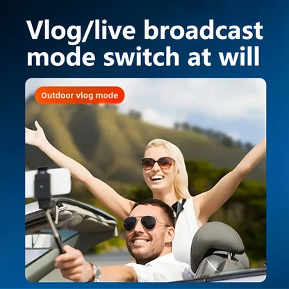 Professional Microphone with Intelligent Noise Cancellation, 360° Omnidirectional Condenser, 2-in-1 Lapel Mic with Wind Muff for Content Creation, Live Streaming, Interview, Recording, Vlogging - USB-C/IOS, 2.4G/5G Connection